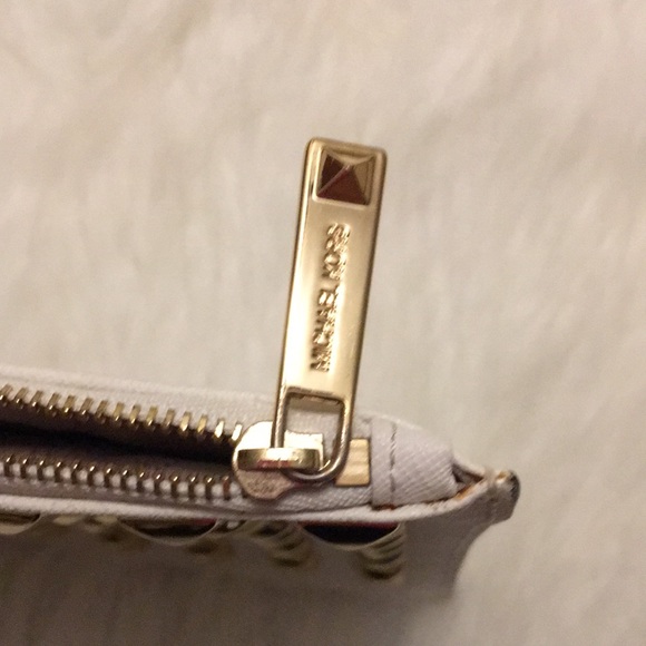 Michael Kors extra large XL wristlet clutch gold studs studded pyramid studs MK - Picture 11 of 15